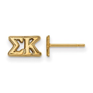 Black Bow Jewelry 14k Yellow Gold Plated Sterling Silver Sigma Kappa Greek Life Stud Earrings - 1 of 3