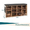 Storage Bench with Cushion - Adjustable Shoe Rack Cabinet for Entryway, Hallway, and Living Room - 3 of 4