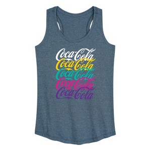 Women's - Coca-Cola - 90's Retro Logo Stacked Graphic Racerback Tank - 1 of 4