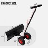 YARDSIGHT 29 in. Carbon Steel Snow Shovel with Wheels and Adjustable Ergonomic Handle for Driveway and Walkway Snow Removal - 3 of 4