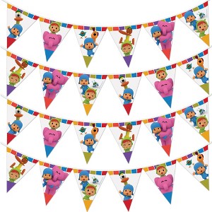 Treasures Gifted Pocoyo Pennant Banners - Pre-strung Triangle Pennant Banners - Pocoyo Birthday Party Decorations - 1 of 4