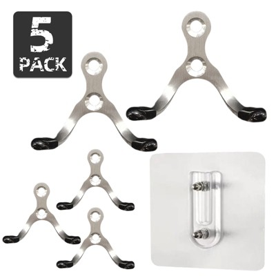 Phiestina Stainless Steel Double-Hung Hooks for Multi-Functional Use