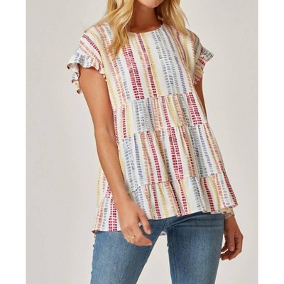 Women's Printed Babydoll Top - Emily Wonder