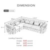 110.5" Luxury Italian Velvet L-Shaped Chesterfield Sofa with Gold Stainless Steel Accents, Tufted Sectional Couch with 7 Pillows for Living Room - 2 of 4