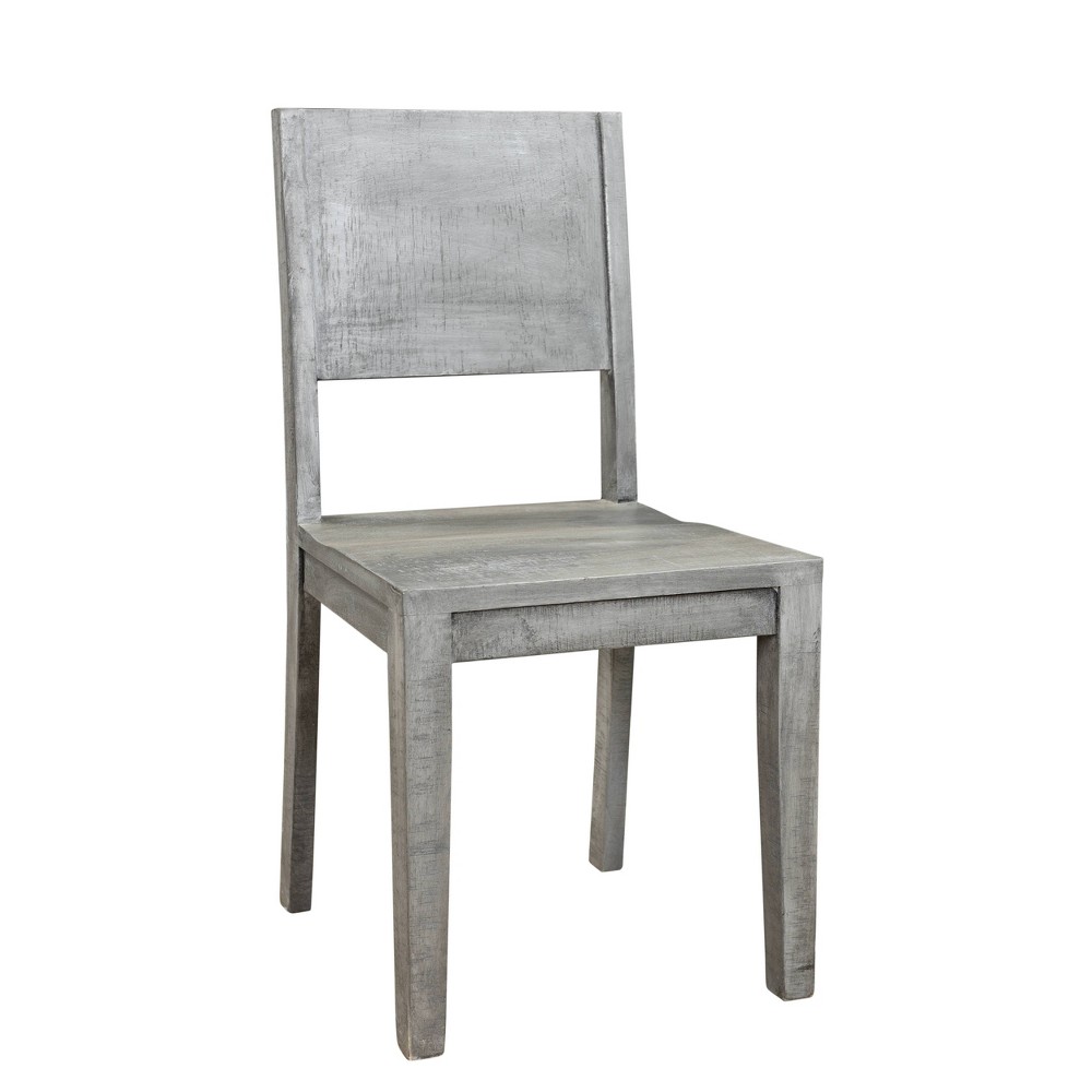 Photos - Chair Set of 2 Raven Mango Wood Dining  Gray - Timbergirl