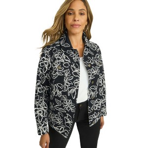 Jessica London Women's Plus Size Classic Cotton Denim Jacket - 1 of 4