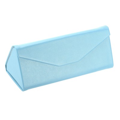 Unique Bargains Foldable PU Leather Magnetic Triangle Glasses Eyewear Case