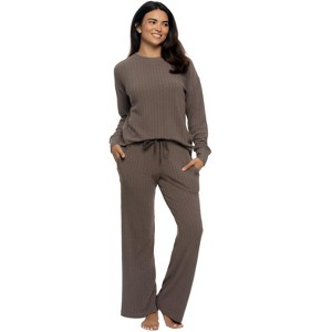 Serena Crew Neck Top & Pant Lounge Set - 1 of 3