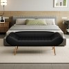 Acekool 57" Sofa Bench with Armrest & Backrest, Metal Legs, 400lbs Capacity, PVC Upholstery, Curved Design for Bedroom & Living Room, Black - 4 of 4