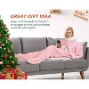 Catalonia Adult Fleece Wearable Blanket with Sleeves & Foot Pockets, Snuggle Wrap Sleeved Flannel Throw Blanket Robe, Warm Gifts Idea for Her Him - 2 of 4