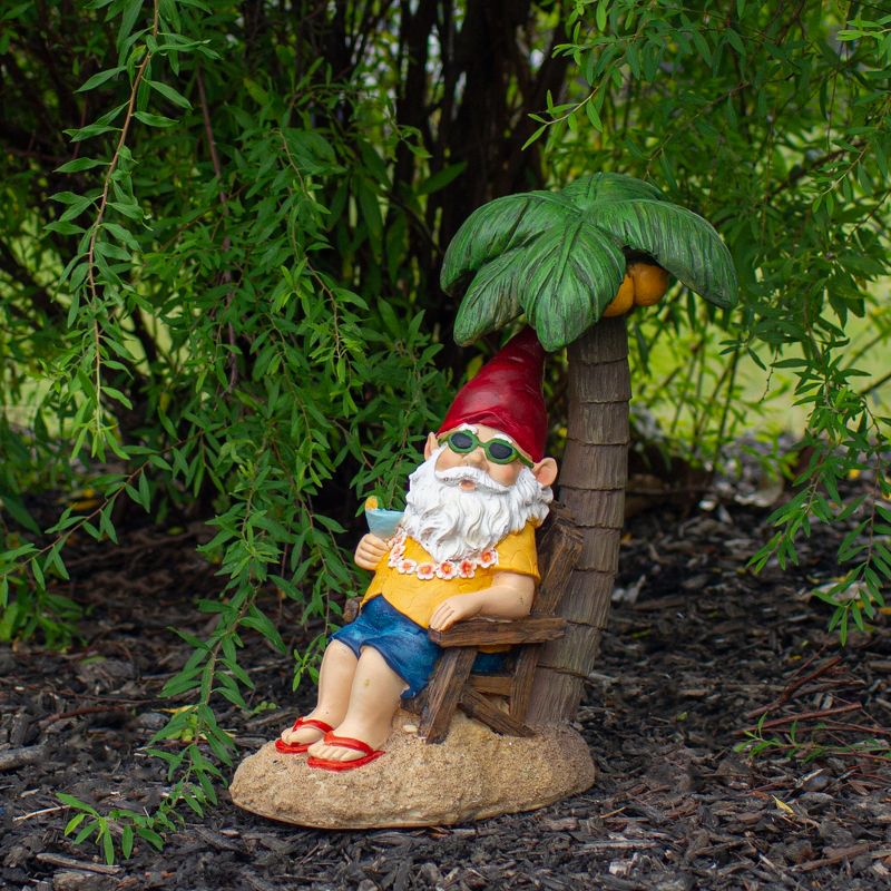 Northlight 12.25" Tropical Gnome with Palm Tree Outdoor Garden Statue, 2 of 6