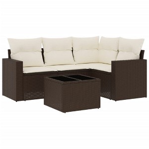 vidaXL Garden Sofa Set Brown - 1 of 4