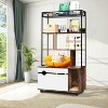 36.6" Hidden Cat Litter Cabinet – 2-In-1 Enclosure with Storage Rack & Scratching Post for Indoor Use (Vintage Brown) - 2 of 4