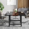 Tribesigns Small Conference Room Table for 4 People, Rustic Square 40- Inches Wood Computer Desk for Home Office, Small Space - 4 of 4