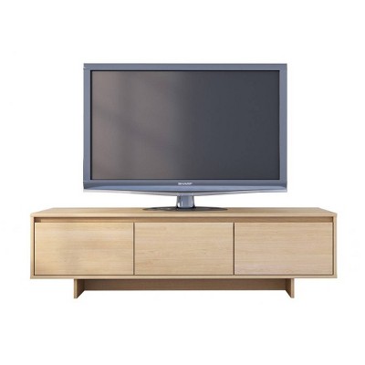 Rustik Drawer TV Stand for TVs up to 66" Light Brown - Nexera: Scandinavian Style, Wire Management, Adjustable Shelves