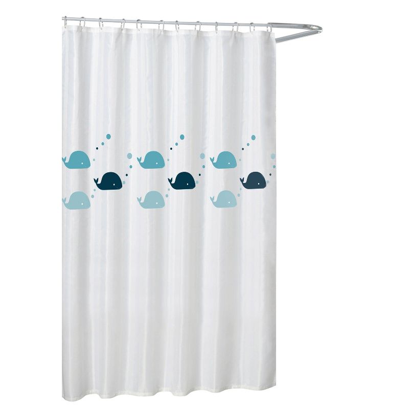 Whales Shower Curtain White/Blue - Moda at Home, 4 of 7