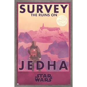 Trends International Star Wars: Jedha - Survey The Ruins on Jedha Framed Wall Poster Prints - 1 of 4