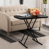VINGLI Small Folding Table Portable, 30" Adjustable Height Personal Laptop TV Tray, Camping Table, HDPE Plastic Top with Steel Frame,Black - 2 of 4