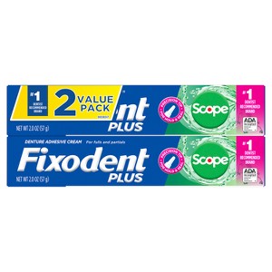 Fixodent Plus Scope Secure Denture Adhesive - 2oz - 1 of 4