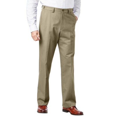 KingSize Men's Big & Tall Relaxed Fit Wrinkle-Free Expandable Waist Plain Front Pants