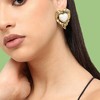 SOHI Women's Pink Royal Heart Stud Earrings - 3 of 3