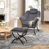 Garvee Lazy Chair with Ottoman, Ergonomic Lounge Armchair with Foldable Footrest and Removable Cover, Modern Small Space Chair - 4 of 4