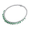 Guili Sterling Silver Rhodium Plated Necklace with Ruby Marquise Drop and Cubic Zirconia in Blue, White, Red, Pink, or Green – Stunning, Elegant Look - 2 of 3