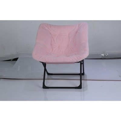 Saucer Chair, Lounge Chair - XL Foldable Faux Fur Floor Seat, Non-Slip Base for Stability, Accent Chair