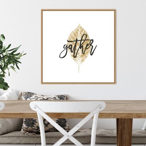 22" x 22" Harvest Sentiments V by Moira Hershey Framed Wall Canvas - Amanti Art: Modern Lithograph, Seasonal Decor - 1 of 4