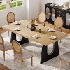 Okak Modern Large Rectangular Dining Table with Wood Pedestal Base,Minimalist Kitchen Dinner Table for Dining Room,Family Meals - 2 of 4