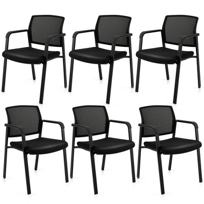 Tangkula 6-Pack Office Conference Chair Set Mesh Guest Reception Stack Chairs