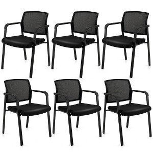 Tangkula 6-Pack Office Conference Chair Set Mesh Guest Reception Stack Chairs - 1 of 4