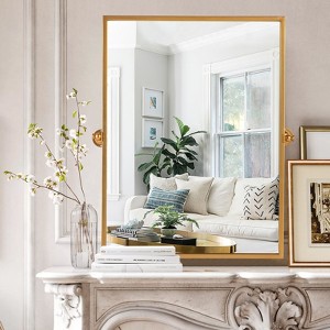 PexFix Iron Metal Frame Windowpane Wall Mirror Farmhouse Rustic Elegant Decor for Living Room Bedroom Bathroom Entryway - 1 of 4