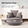 Racxily 360 Swivel Chair Accent Barrel Chair Swivel Round Upholstered Sofa Chair with 3 Removable Pillows for Living Room, Bedroom, Office and Hotel - 3 of 4