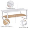 Round Clear Glass Dining Table With A Unique Shape For 4-6 People, Gold Metal Legs, Suitable For Desks, Kitchens, Terraces, Dining Rooms. - 4 of 4