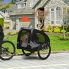 Aosom Dog Bike Trailer, Pet Bike Wagon with Hitch Coupler, Quick Release Wheels, Reflectors, Flag, Pet Travel Carrier for Medium Dogs - 3 of 4