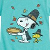 Girls' - Peanuts - Thanksgiving Scene Fitted Short Sleeve Graphic T-Shirt - 2 of 4