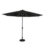 11' x 11' Calypso II Market Patio Umbrella with Solar LED Strip Lights Black - Island Umbrella