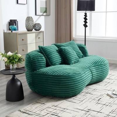 SKRAN Bean Bag sofa Lazy Sofa Lounger  Bean Bag Chair Couch for Adults and Kids, Indoor & Outdoor, Accent Floor Soft Lounge Chair (Emerald )