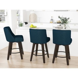 Dyonery Single Swivel Bar Stool with Back & Footrest, 26 Inch Counter Height Barstool for Kitchen Island - 1 of 4