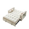 55.5 Inch Pull Out Sofa Bed, Velvet Love Seat Couch, Modern Love Seat Futon With Side Pockets Pull Out Sleep Sofa Bed - 2 of 4