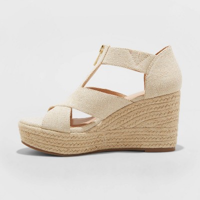 womens cream wedges