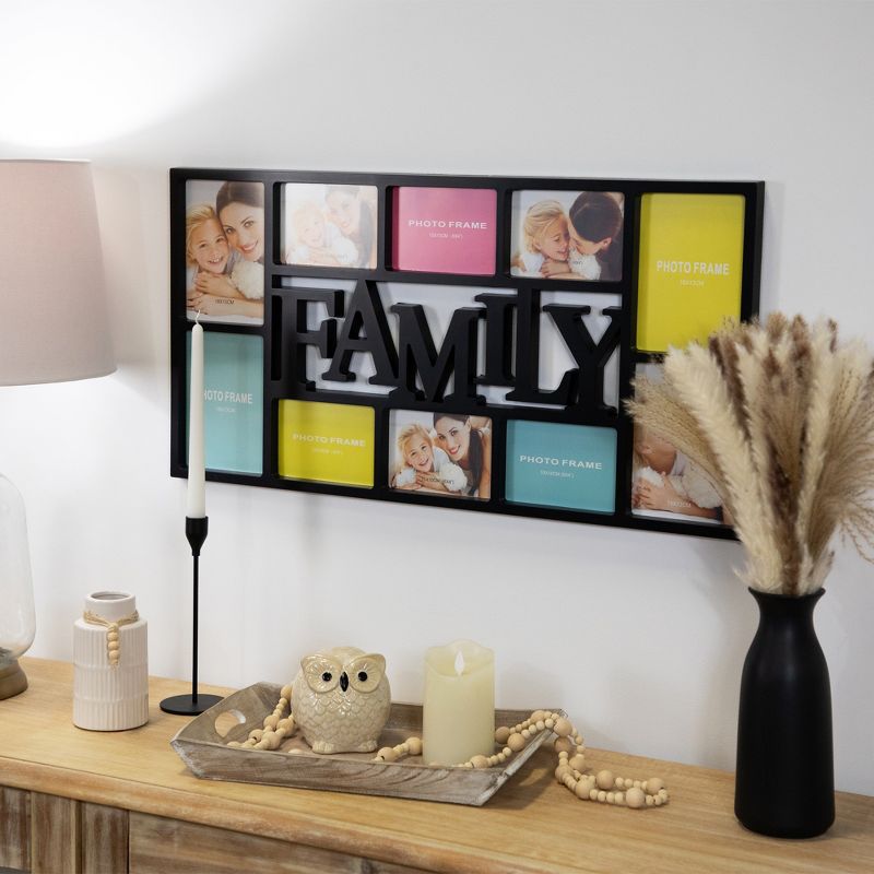 Northlight 28.75" Black Dual-Sized 'Family' Collage Picture Frame, 3 of 8