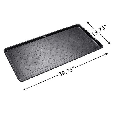 Extra Large Black Plastic Boot Tray with Raised Lip