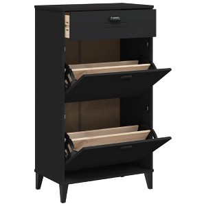 vidaXL Shoe Cabinet Storage Rack Organizer Hallway Furniture Solid Wood Pine - 1 of 4