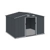 Patti 8x10ft Large Metal Outdoor Storage Shed, Storage House with Sliding Doors and Air Vent, Outdoor Furniture - Maison Boucle - 2 of 4