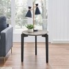 NicBex Modern Imitation Marble Round Coffee Table with Solid Wood Legs,Rubber Wood Side Table,Center Table for Living Room - 3 of 4