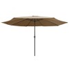 vidaXL Garden Parasol with Metal Pole 153.5" Taupe - 2 of 4