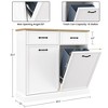 Whizmax Trash Can Cabinet , Hidden Trash Can Cabinet,white or Rattan - 3 of 4