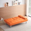 67" Multi-functional Leather Folding Sofa Bed With Coffee Table, Upholstered Loveseat With Adjustable Backrest - 3 of 4
